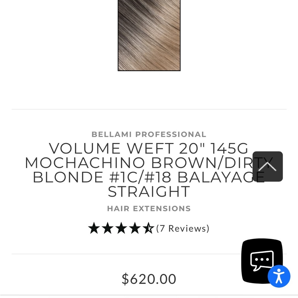 SOLD Bellami Weft Hair extensions 20 inch